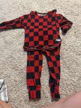 Toddler Kids Red and Black Check Set by rebel bro  18-24 month